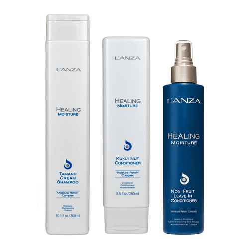 LAnza Kit Moisture Rediscover Softness e Shine Shampoo 300ml + Condicionador 250ml + Leave-in 250ml