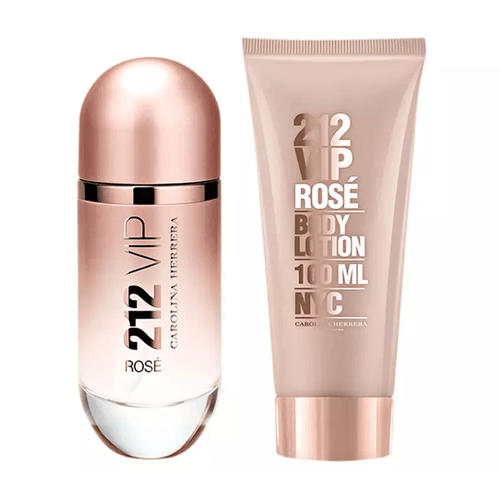 CAROLINA HERRERA KIT 212 VIP ROSE 80ML+ BL TB 100M LATA