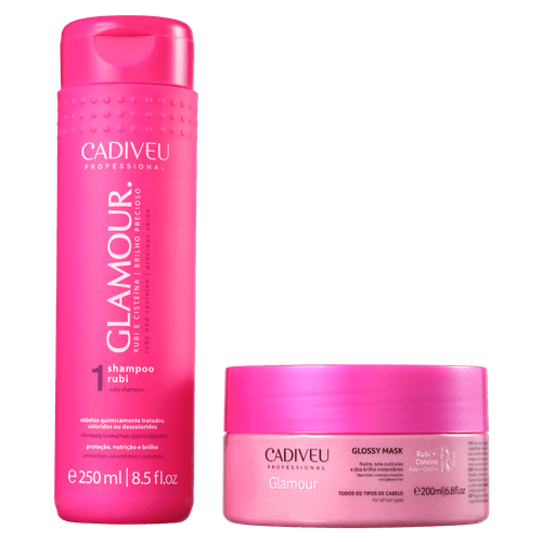 Kit Cadiveu Glamour Rubi - Shampoo 250ml + Máscara 200ml