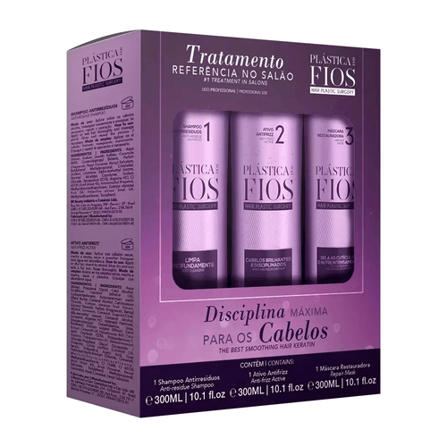 Kit Cadiveu Plástica Dos Fios Profissional - Shampoo 300ml + Selagem Térmica 300ml + Máscara 300ml