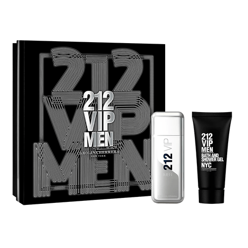 Carolina Herrera Kit Perfume Masculino 212 Vip Men EDT 100ml + Shower Gel 100ml