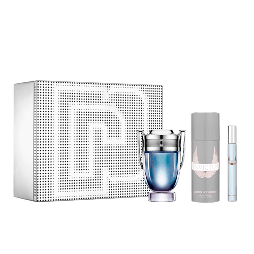 Paco Rabanne Kit Invictus Eau de Toilette - Perfume Masculino 100ml + Desodorante 150ml + Travel Spray 10ml