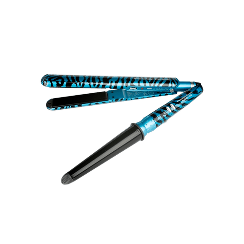 Babyliss Pro Animal Print Porcelain Ceramic Blue 32mm - 19mm 127V - Prancha e Modelador  de Cachos