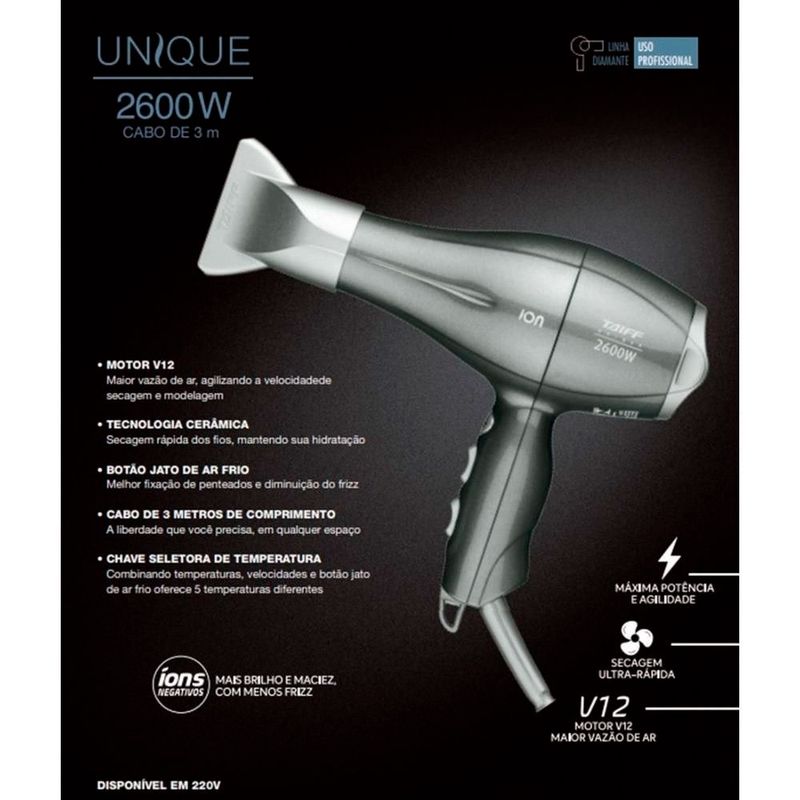 Taiff-Unique-2600W-220V---Secador-de-Cabelo