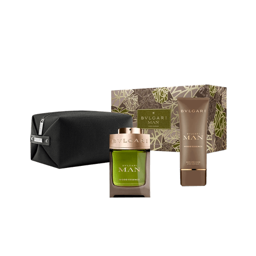 Bvlgari Kit Man Wood Essence Eau De Parfum 100ml + Loção Pós Barba 100ml + Pouch