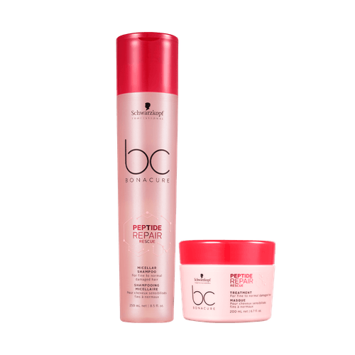 Schwarzkopf BC Kit Bonacure Peptide Repair Rescue - Shampoo 250ml + Máscara Capilar 200ml