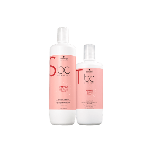 Schwarzkopf Professional Kit BC Bonacure Peptide Repair Rescue Shampoo 1000ml + Máscara 750ml