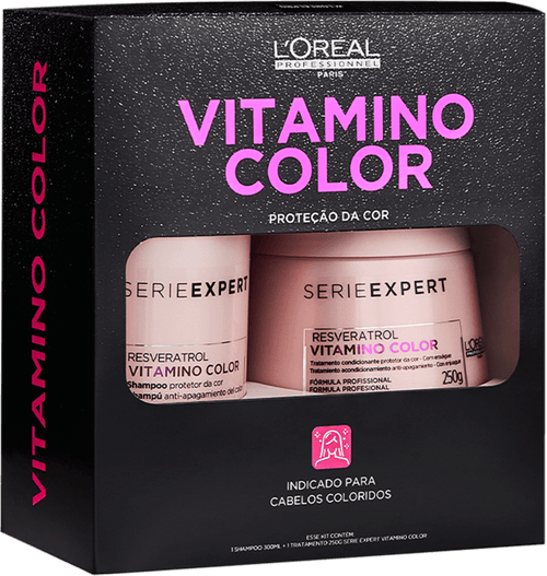 LOréal Professionnel Kit Vitamino Color Resveratrol Shampoo 300ml + Máscara 250g