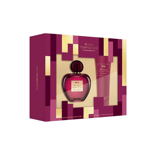 Antonio Banderas Kit Her Secret Temptation Eau de Toilette - Perfume Feminino 80ml + Loção Corporal 75ml