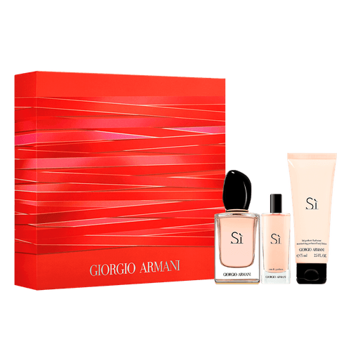 Giorgio Armani Kit Sì Feminino - Eau de Parfum 50ml + Travel Size 15ml + Loção Corporal 75ml