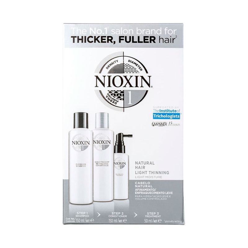 Nioxin-System-1-Kit-Shampoo-150ml---Condicionador-150ml---Treatment-50ml