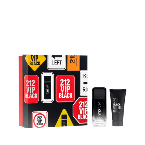 Carolina Herrera Kit 212 VIP Black Box Masculino Eau de Parfum 100ml + Gel de Banho 100ml