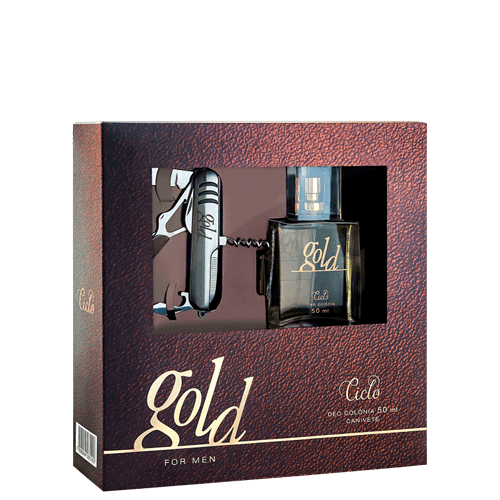 Kit Ciclo Gold Masculino - Deo Colônia 50ml + Canivete