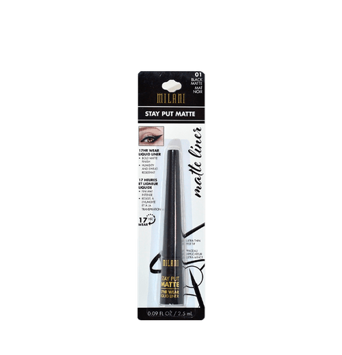 Milani Stay Put Matte Black Matte 01 - Delineador Líquido