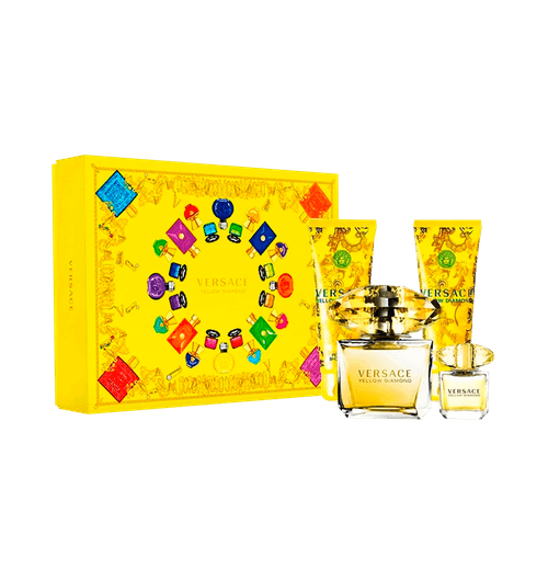 Versace Kit Yellow Diamond  Eau de Toilette 90ml + Miniatura 5ml + Loção Corporal 100ml + Gel de Banho 100ml