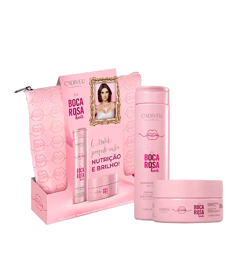 Cadiveu-Boca-Rosa-Kit---Necessaire---Shampoo-250ml---Mascara-Capilar-200ml