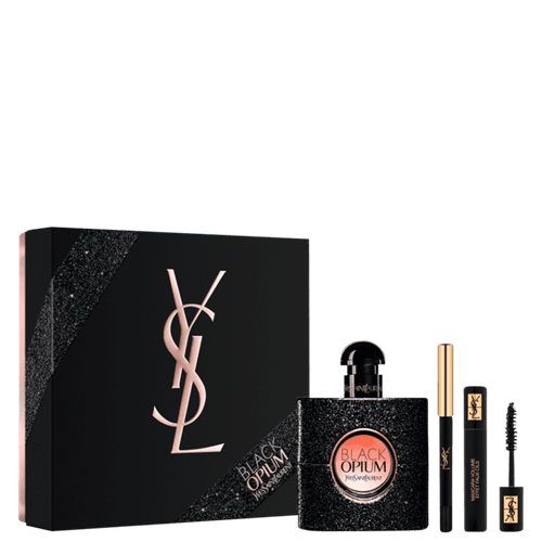 YSL Kit Black Opium 50ml Eau de Parfum + Máscara de Cílios + Lápis de Olho