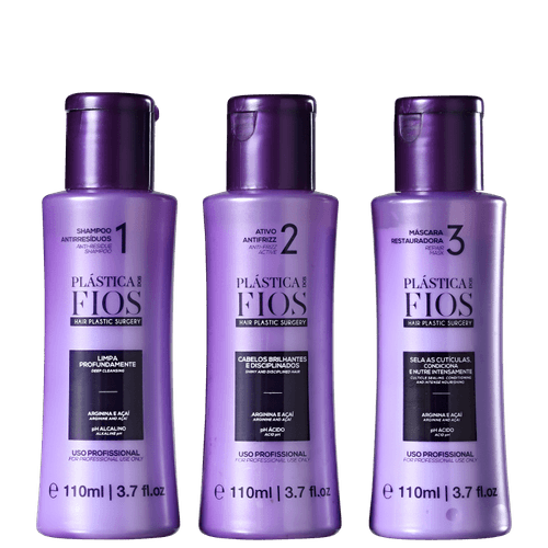 Kit Cadiveu Plástica Dos Fios Profissional - Shampoo + Selagem Térmica + Máscara 110ml