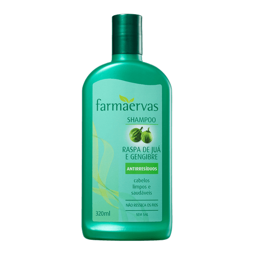 Farmaervas Raspa de Juá e Gengibre - Shampoo Antirresíduo 320ml