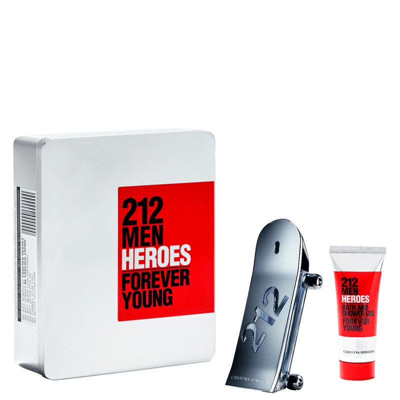 Conjunto-212-Heroes-Carolina-Herrera-Masculino---Eau-de-Toilette-90ml---Gel-de-Banho-100ml