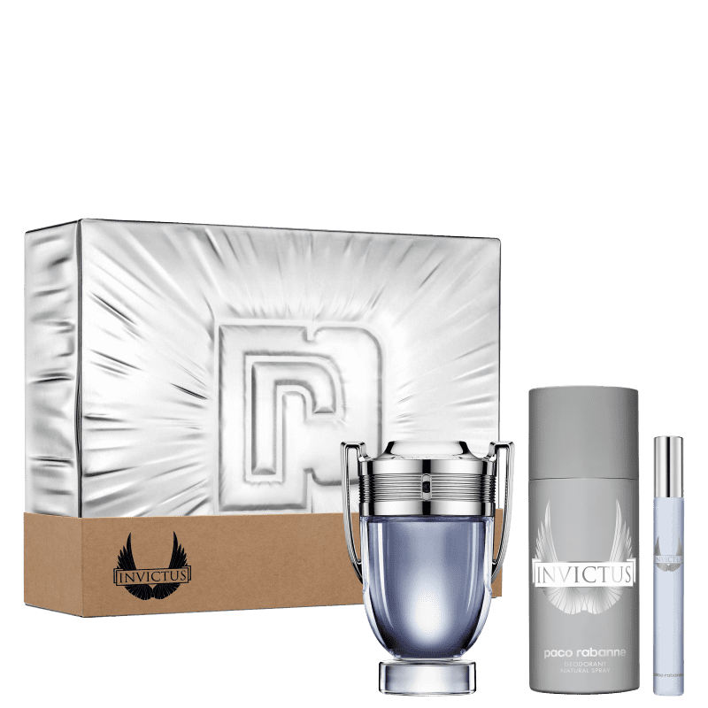 Paco-Rabanne-Kit-Invictus--Eau-de-Toilette-Masculino---EDT-Perfume-100ml---Desodorante-150ml---EDT-Perfume-50ml