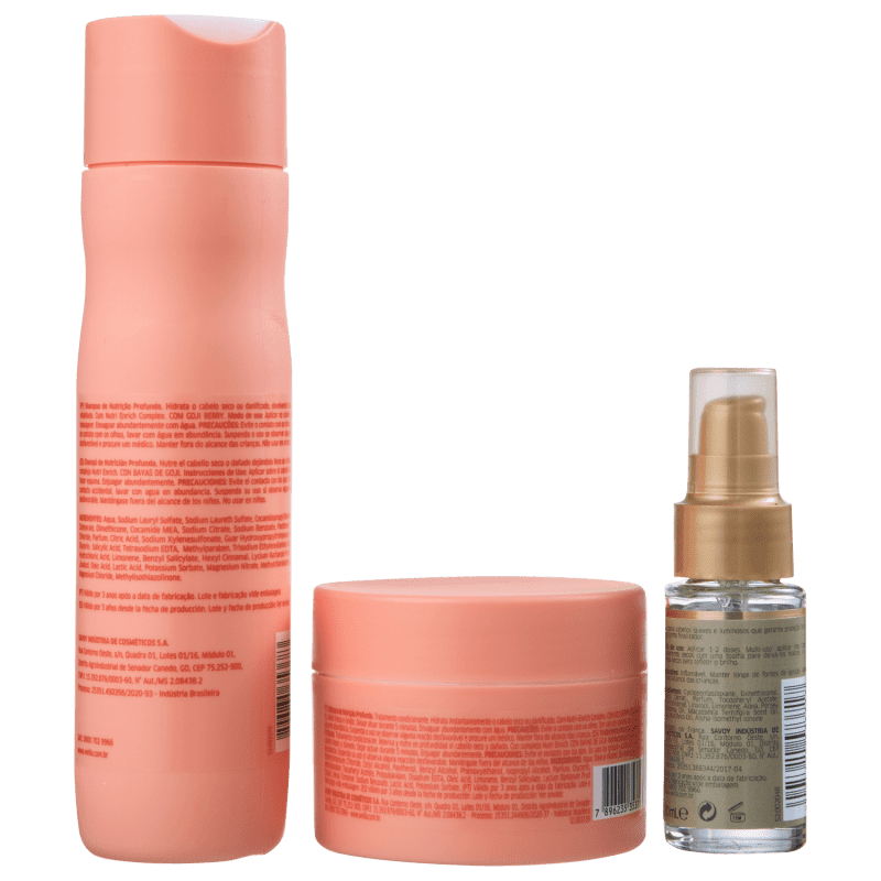 Wella Professionals Kit Invigo Nutri-Enrich Oil Reflections Shampoo 250ml + Máscara Capilar 150ml + Óleo Capilar 30ml
