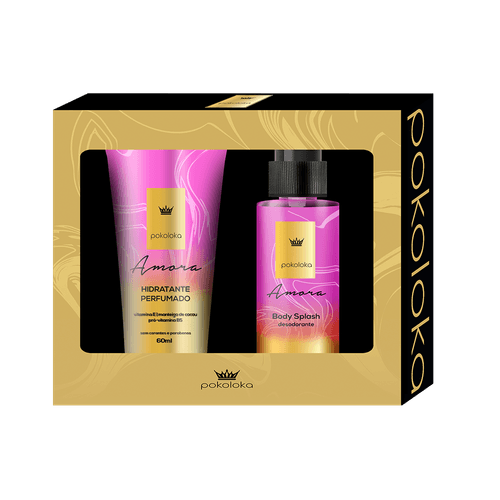 PokoLoka KIT Amora - Hidratante Perfumado 60ml e Body Splash 60ml