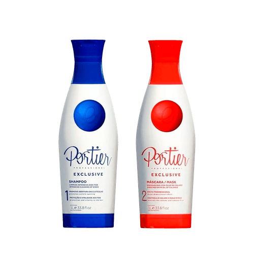 Portier Exclusive Care Clean Kit Progressiva - Shampoo + Máscara 1000ml