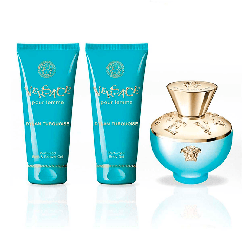Versace-Kit-Dylan-Turquoise---Shower-Gel-100ml---Body-Lotion----Eau--de-Toilette-100ml