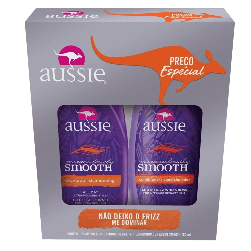 Aussie Kit Smooth - Shampoo 360ml + Condicionador 180ml