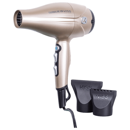 Kiss New York Tourmaline Ion Dourado - Secador de Cabelo 220V