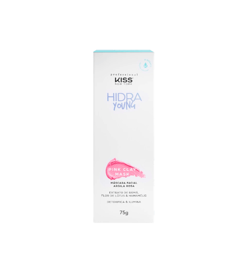 Kiss New York Argila Rosa Hidra Young Pink Clay Mask - Máscara Facial 75g