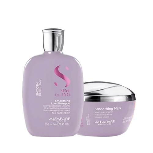 ALFAPARF MILANO SEMI DI LINO KIT DISCIPLINE YOUR HAIR SMOOTH SHAMPOO + MASK