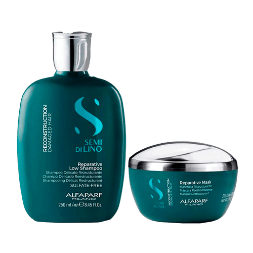 Alfaparf Milano Semi Di Lino Kit Repair Your Hair Reconstruction Shampoo 250ml + Reparative Mask 200ml