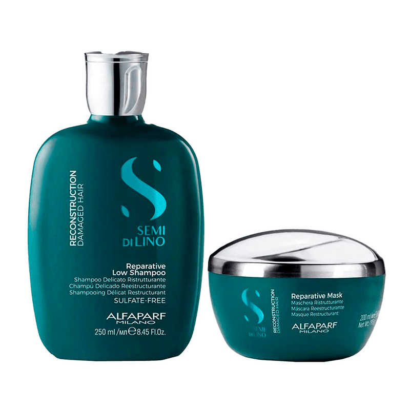 Alfaparf-Milano-Semi-Di-Lino-Kit-Repair-Your-Hair-Reconstruction-Shampoo-250ml---Reparative-Mask-200ml