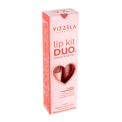 Vizzela Kit Lip Duo 02 Corajosa - Lapiseira Labial 0,24g + Batom Matte 4g