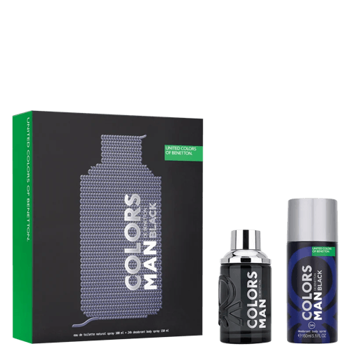 Benetton Conjunto Colors Man Black Masculino - Eau de Toilette 100ml + Desodorante Spray 150ml