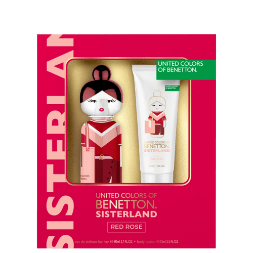 Benetton Conjunto Sisterland Red Rose Feminino - Eau de Toilette 80ml + Loção Corporal 75ml