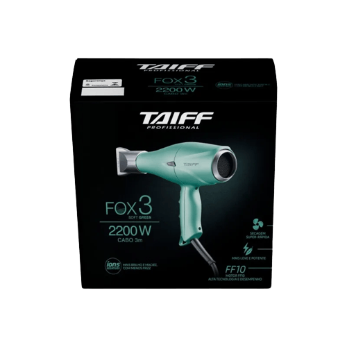 Taiff-Fox-Ion-3-Soft-Green---Secador-de-Cabelo-127V-2200W