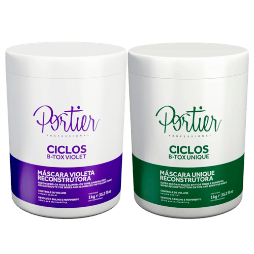 Portier Ciclos B Tox Unique Máscara 1000ml + Ciclos B-tox Violet Máscara 1000ml