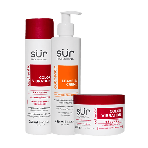 Kit Sur Professional Color Vibration - Shampoo 250ml + Condicionador 250ml + Máscara 300ml