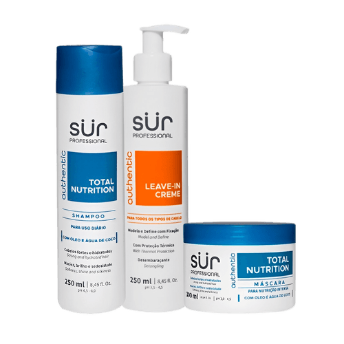 Kit Sur Professional Total Nutrition Shampoo 250ml + Condicionador 250ml + Máscara 300ml