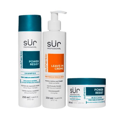 Kit Sur Professional Power Resist - Shampoo 250ml + Condicionador 250ml + Máscara 300ml