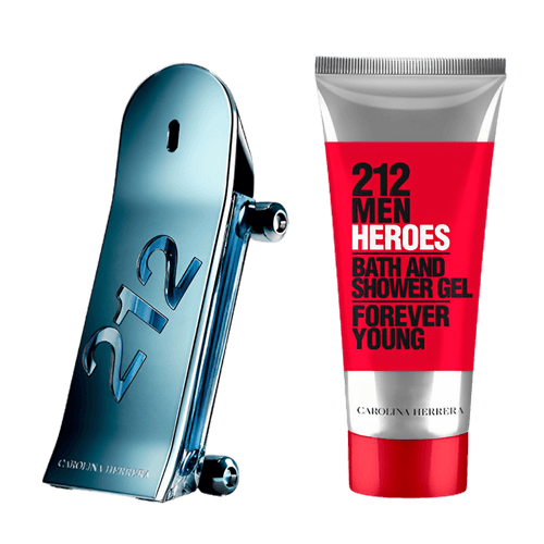 Kit Carolina Herrera 212 Heroes Men - Eau de Toilette 90ml + Shower Gel 100ml