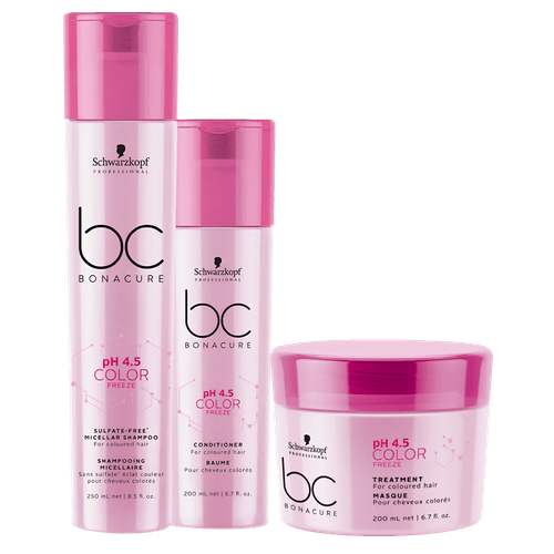 Kit Schwarzkopf Bc Color Freeze Ph 4.5 Shampoo 250ml + Condicionador 200ml + Máscara 200ml