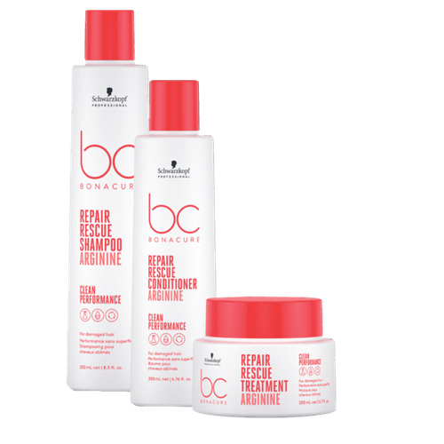 Kit Schwarzkopf BC Repair Rescue Arginine Shampoo 250ml + Condicionador 200ml + Máscara 200ml