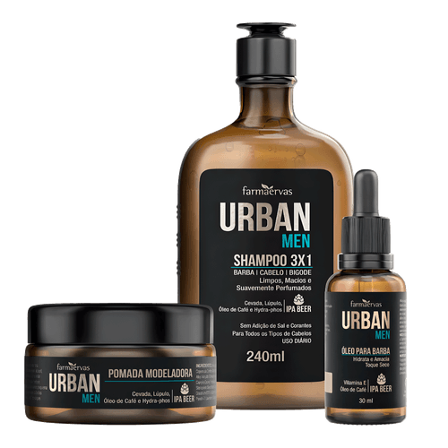 Farmaervas kit Urban Men - (3 Produtos + Nécessaire)