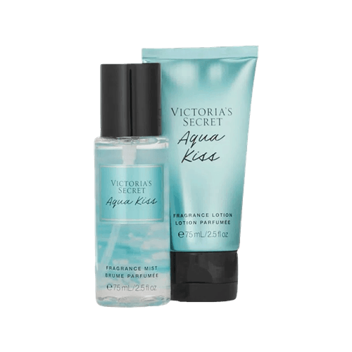 Kit Victoria's Secret Aqua Kiss - Body Splash 75ml + Body Lotion 75ml