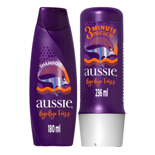 Kit Aussie Bye Bye Frizz - Shampoo 180ml + Condicionador 236ml