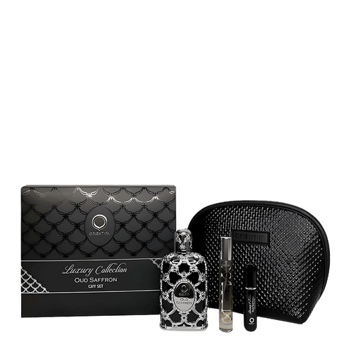 Kit Orientica Oud Saffron Eau de Parfum - Perfume Unissex  80ml + Miniatura 7,5 Ml + Atomizer + Necessaire